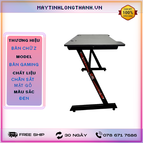 Bàn Chữ Z Đen Mặt Gỗ Đen - Z003