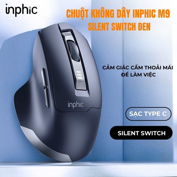 CHUỘT KHÔNG DÂY INPHIC M9 SILENT ĐEN