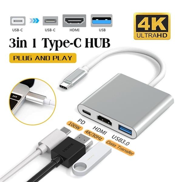 CHUYỂN 2 IN 1 TYPE C RA HDMI,VGA