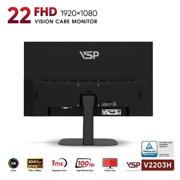 Màn hình VSP V2203H (21.5 inch/ FHD/ VA/ 100Hz/ 1ms/ Black)