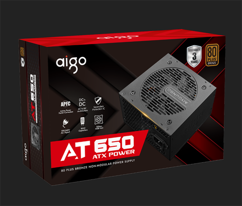 NGUỒN AIGO AT650 650W, APFC, DC TO DC 80 PLUS BRONZE