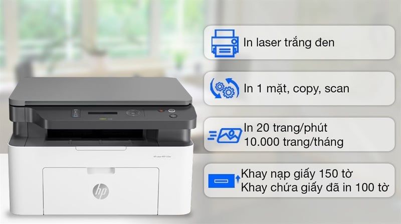 Máy in đa chức năng HP LaserJet MFP 135w Printer, 1YWTY_4ZB83A
