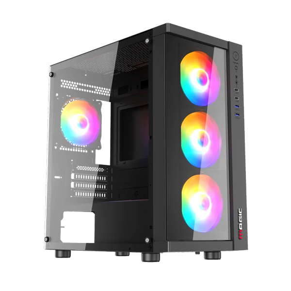 CASE MAGIC GM-01 GLASS CÓ SẮN 4 FAN (MATX)