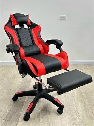 GHẾ GAMING CHÂN XOAY ĐỎ 03 ( CÓ MASSAGE + GÁC CHÂN)