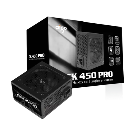 NGUỒN AIGO CK450 PRO 450W (DÂY CÁP ĐEN DẸT)