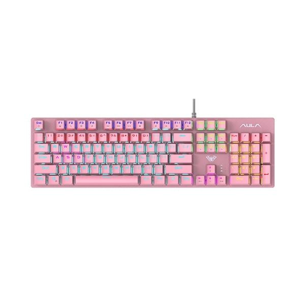 Bàn phím cơ gaming AULA S2022 Màu hồng (Blue switch, USB, LED Rainbow)