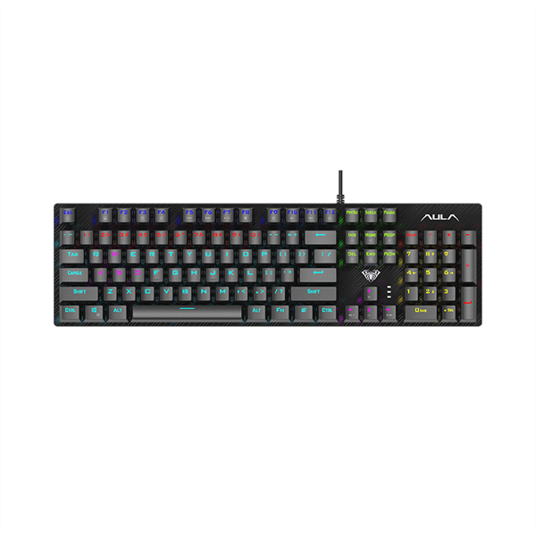Bàn phím cơ AULA S2022 Màu ĐEN (Blue switch, USB, LED Rainbow)