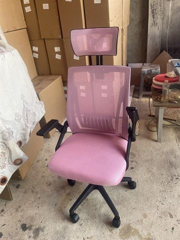 GHẾ VĂN PHÒNG HỒNG CHÂN XOAY CÓ TỰA ĐẦU