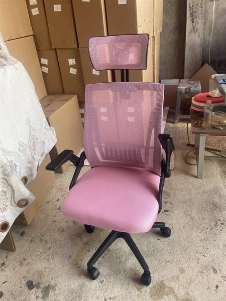 GHẾ VĂN PHÒNG HỒNG CHÂN XOAY CÓ TỰA ĐẦU