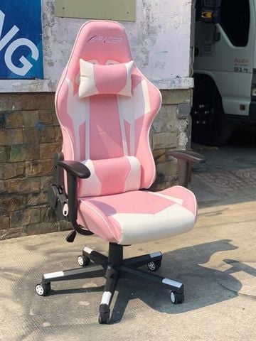 GHẾ GAMING Chân Xoay SRACER Hồng