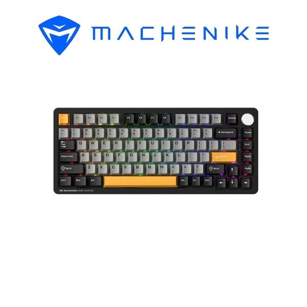 Bàn phím cơ Machenike K600-B82W Tri-mode RGB Silver Switch ( Black) - 3 chế độ kết nối, dây USB -> TypeC