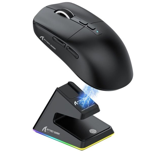 CHUỘT GAMING KHÔNG DÂY Attack Shark X6 Black