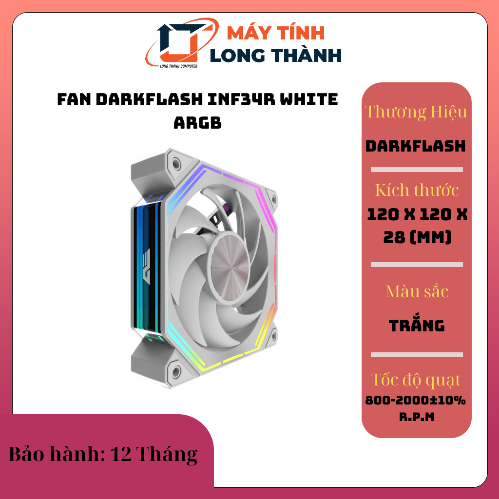 FAN DARKFLASH INF34R WHITE ARGB