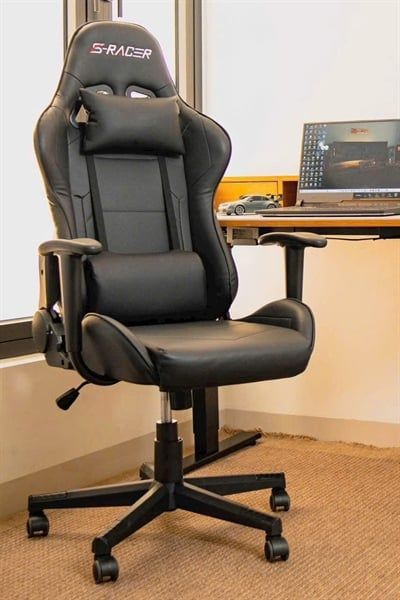 GHẾ GAMING Chân Xoay SRACER ĐEN