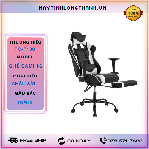 GHẾ GAMING CHÂN XOAY RC7188 MÃ Trắng