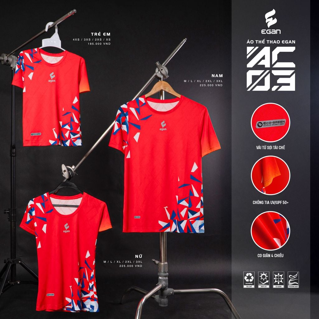 Áo Chạy Bộ Egan AC03 Trẻ Em Có Tay