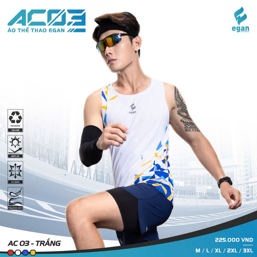 Áo Chạy Bộ Egan AC03 Nam Ba Lỗ