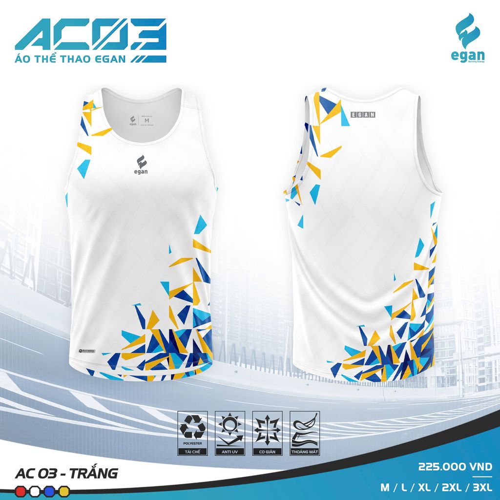Áo Chạy Bộ Egan AC03 Nam Ba Lỗ