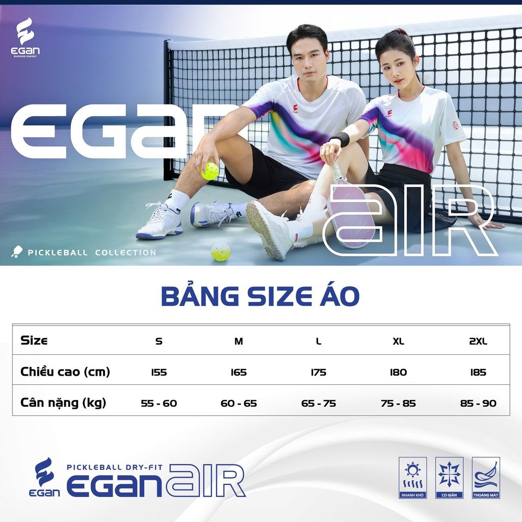 Áo Thể Thao Egan Air / T-Shirt Họa Tiết Tay