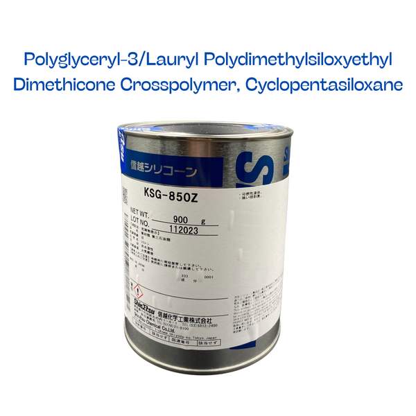 KSG-850Z - Cyclopentasiloxane (And) Polyglycerin-3/Lauryl Polydimethylsiloxyethyl Dimethicone Crosspolymer