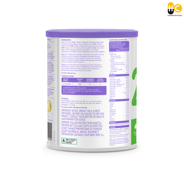  Sản phẩm dinh dưỡng công thức hữu cơ Bubs Organic Grass Fed Follow-On Formula 2 (6–12 tháng tuổi) 