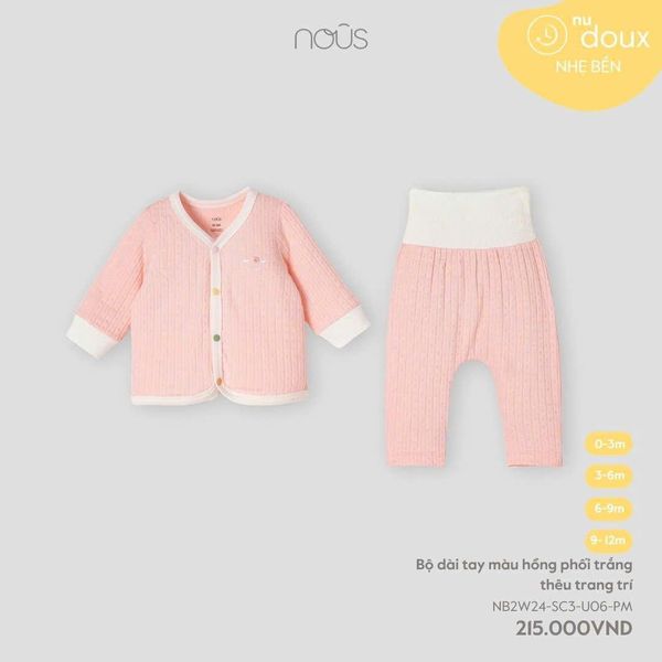 NouS Petit Bộ Quần Áo Giữ Ấm Cho Bé Nous Nhiều Màu Size Newborn Cài Thẳng