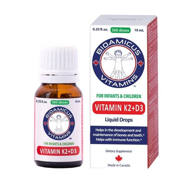 BioAmicus Vitamin D3K2 Bao Kép 10ml chính hãng cho bé sơ sinh