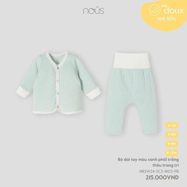 NouS Petit Bộ Quần Áo Giữ Ấm Cho Bé Nous Nhiều Màu Size Newborn Cài Thẳng