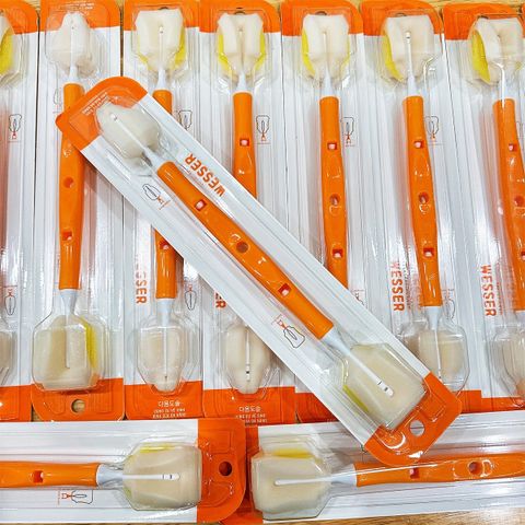 Cọ rửa bình sữa Wesser 2 đầu đa năng, dụng cụ vệ sinh bình sữa, núm ti cao cấp