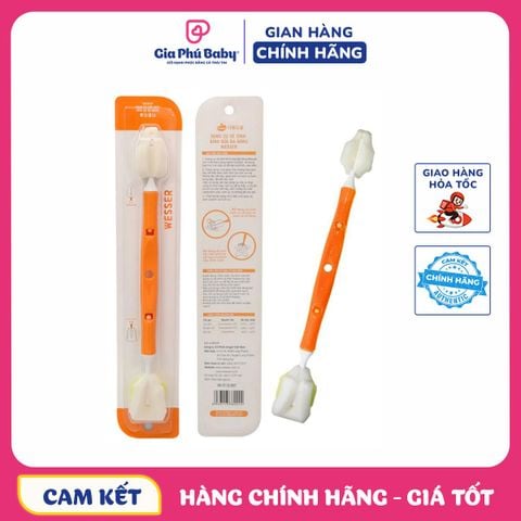 Cọ rửa bình sữa Wesser 2 đầu đa năng, dụng cụ vệ sinh bình sữa, núm ti cao cấp
