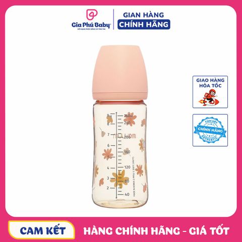 Bình sữa Núm Ti Moyuum 270ml hoa cúc