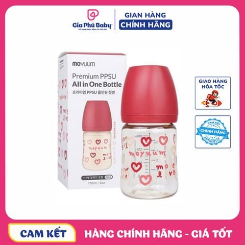 Bình sữa Moyuum PPSU Red Love 170ml