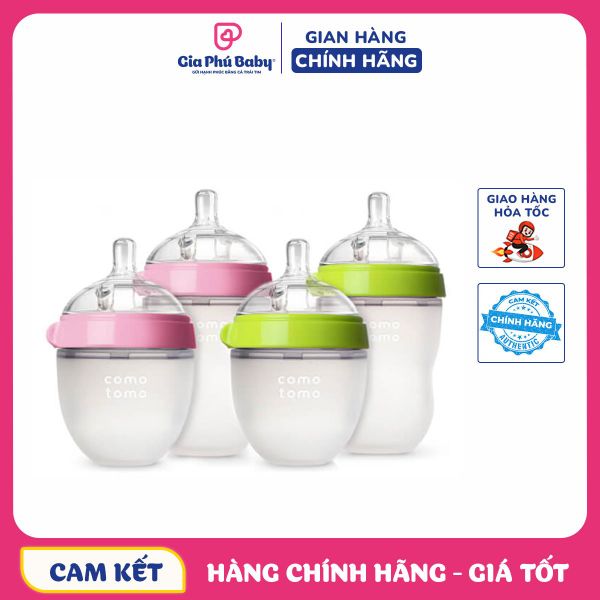 Hộp 2 bình sữa silicone Comotomo dung tích 150ml