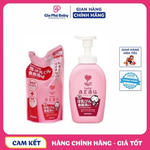 Nước rửa bình Arau tạo bọt