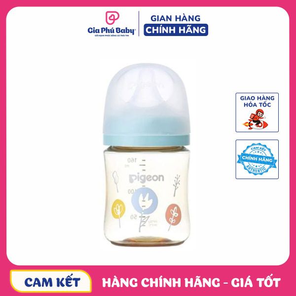 Bình sữa Pigeon PPSU Plus WN3 Nhật Bản in hình 160ml
