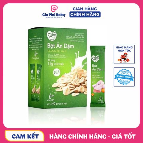 Bột ăn dặm vị gà hầm cà rốt Mămmy bổ sung Vitamin, Sắt, Kẽm và chất xơ hòa tan nhu cầu DHA - 140gr