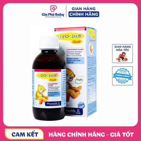 Fitobimbi Isilax Giảm táo bón Cải thiện tiêu hóa kém khó tiêu cho bé Bổ sung chất xơ Ổn định đường ruột Chai 200ml