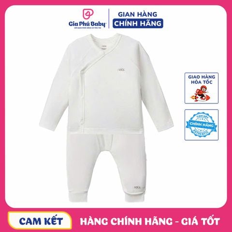 NOUS Bộ Quần Áo Newborn Cúc Chéo Cài Lệch