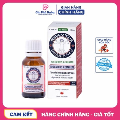 [Chính hãng] Men vi sinh 10 chủng Bioamicus 10ml nhập khẩu Canada- Giúp em ăn khỏe ngủ ngon