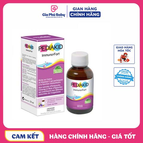 Siro Pediakid immuno Fort phát triển toàn diện cho bé - tăng đề kháng,chống còi xương, ăn ngon, bổ máu (Chai 125ml)