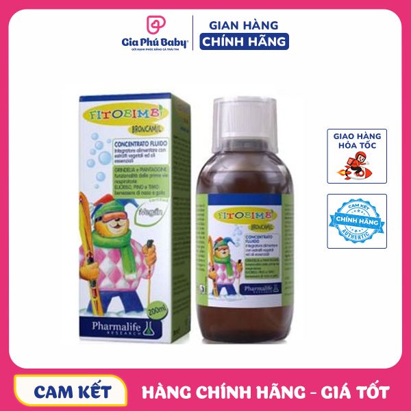 Broncamil Bimbi -Siro hỗ trợ giảm ho cho bé do lạnh, ho có đờm - Fitobimbi - Nhập khẩu từ Ý ( Siro Fitobimbi Broncamil )
