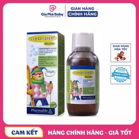 Broncamil Bimbi -Siro hỗ trợ giảm ho cho bé do lạnh, ho có đờm - Fitobimbi - Nhập khẩu từ Ý ( Siro Fitobimbi Broncamil )