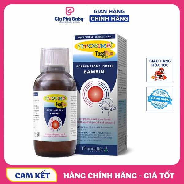 Siro Fitobimbi TussiFlux Junior Giảm Ho Có Đờm,Đau Họng,Cảm Cúm.Tăng Cường Hô Hấp Cho Bé