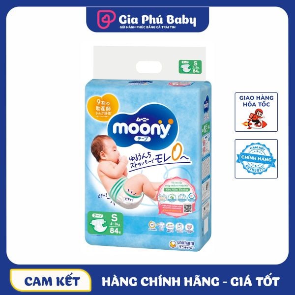 Bỉm Moony Xanh tiêu chuẩn đủ size