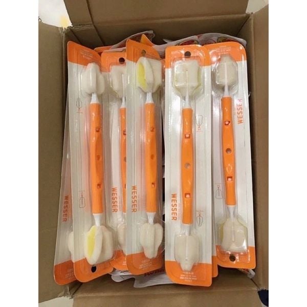 Cọ rửa bình sữa Wesser 2 đầu đa năng, dụng cụ vệ sinh bình sữa, núm ti cao cấp