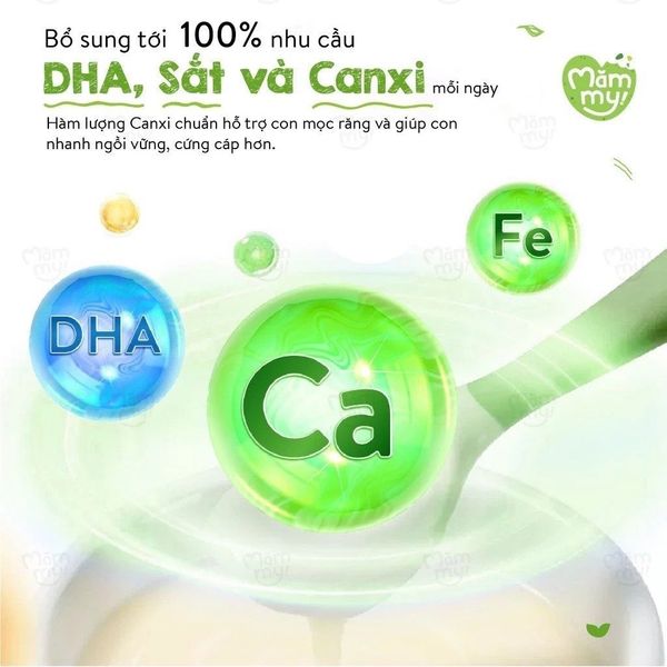Bột ăn dặm vị gà hầm cà rốt Mămmy bổ sung Vitamin, Sắt, Kẽm và chất xơ hòa tan nhu cầu DHA - 140gr