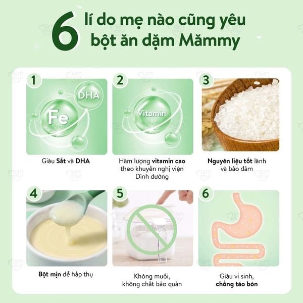 Bột ăn dặm vị gà hầm cà rốt Mămmy bổ sung Vitamin, Sắt, Kẽm và chất xơ hòa tan nhu cầu DHA - 140gr