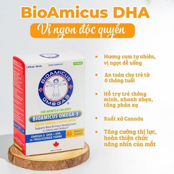 BioAmicus Omega 3 bổ sung DHA không tanh hàm lượng cao siêu cô đặc và tinh khiết | Nhập khẩu chính hãng từ Canada