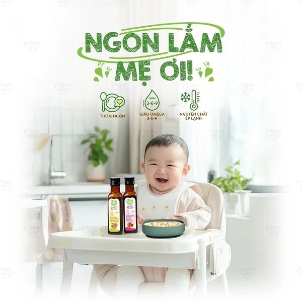 Dầu ăn dặm bổ não Mămmy bổ sung DHA, Omega 3 cho bé từ 6 tháng – chai 100ml đủ vị