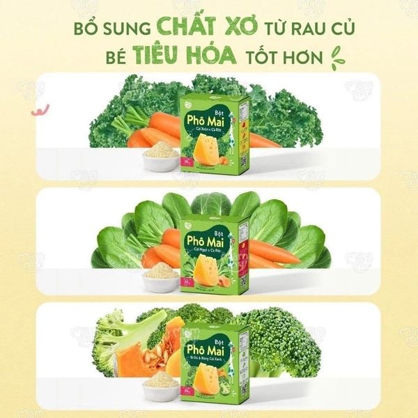 Phô mai tách muối Mămmy dạng bột rắc cơm, cháo cho bé ăn dặm, hộp 10 ống hộp 30g